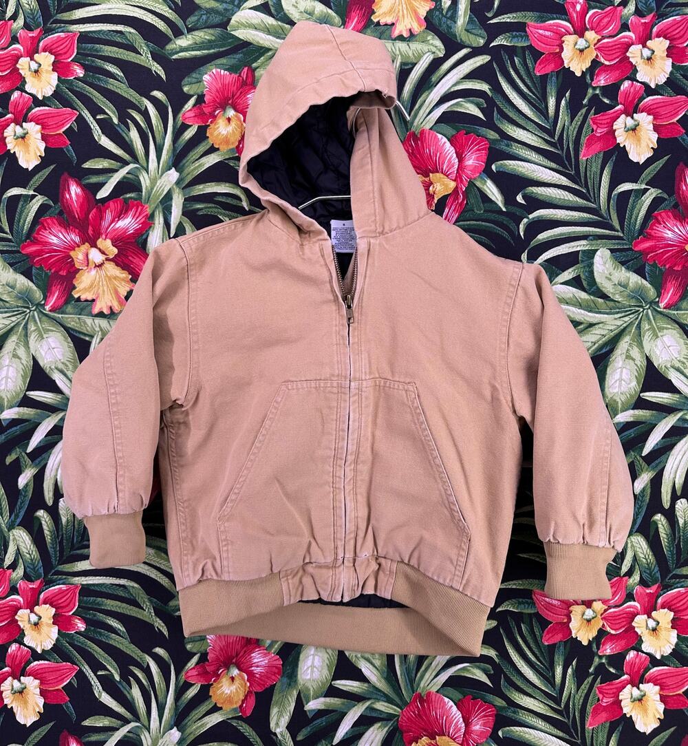 Real Ranch Old Navy Brown Canvas Insulated Jacket Kids Sz 5